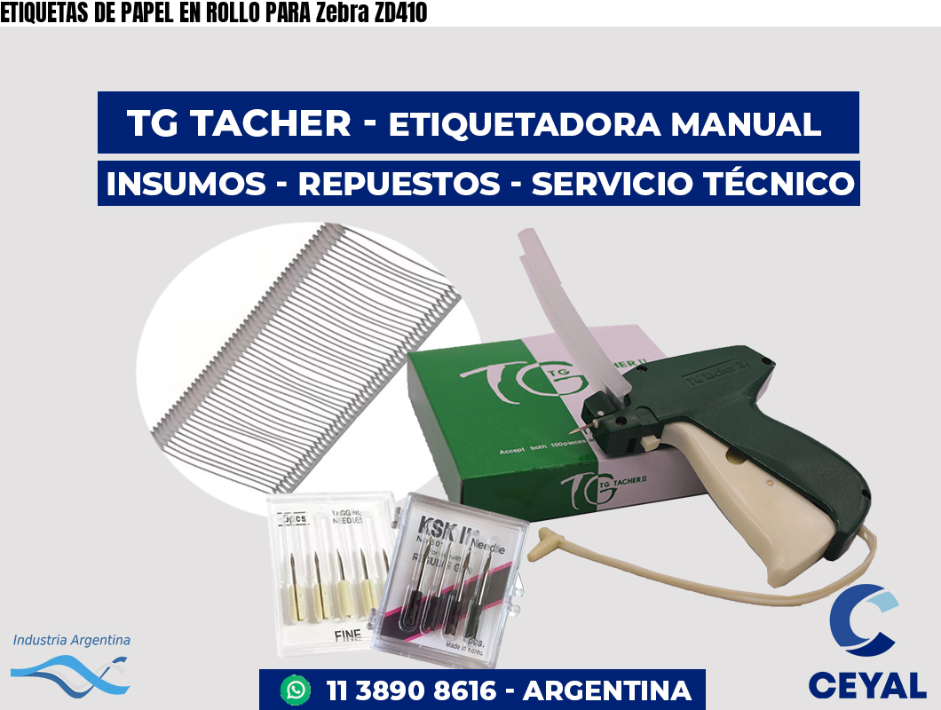 ETIQUETAS DE PAPEL EN ROLLO PARA Zebra ZD410
