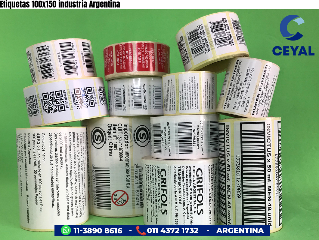 Etiquetas 100x150 industria Argentina