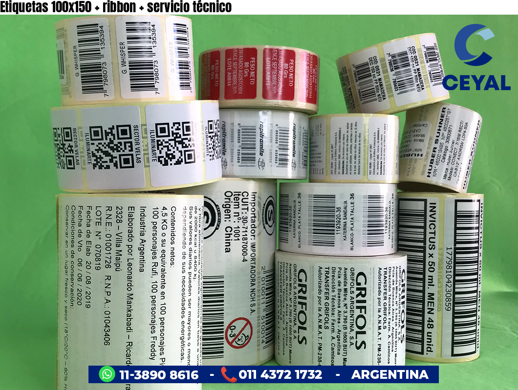 Etiquetas 100x150   ribbon   servicio técnico