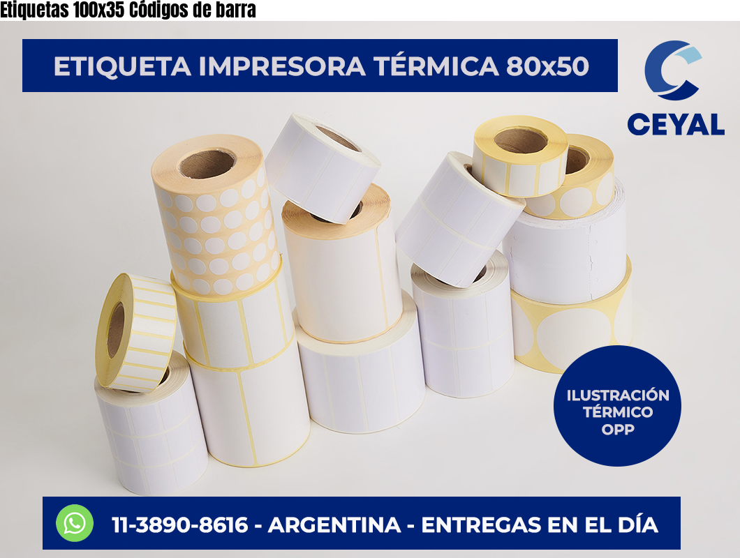 Etiquetas 100×35 Códigos de barra