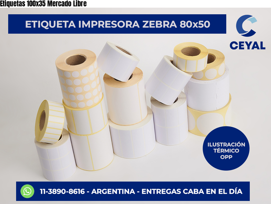 Etiquetas 100×35 Mercado Libre