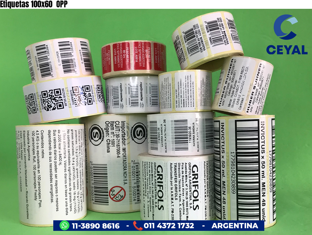 Etiquetas 100x60  OPP