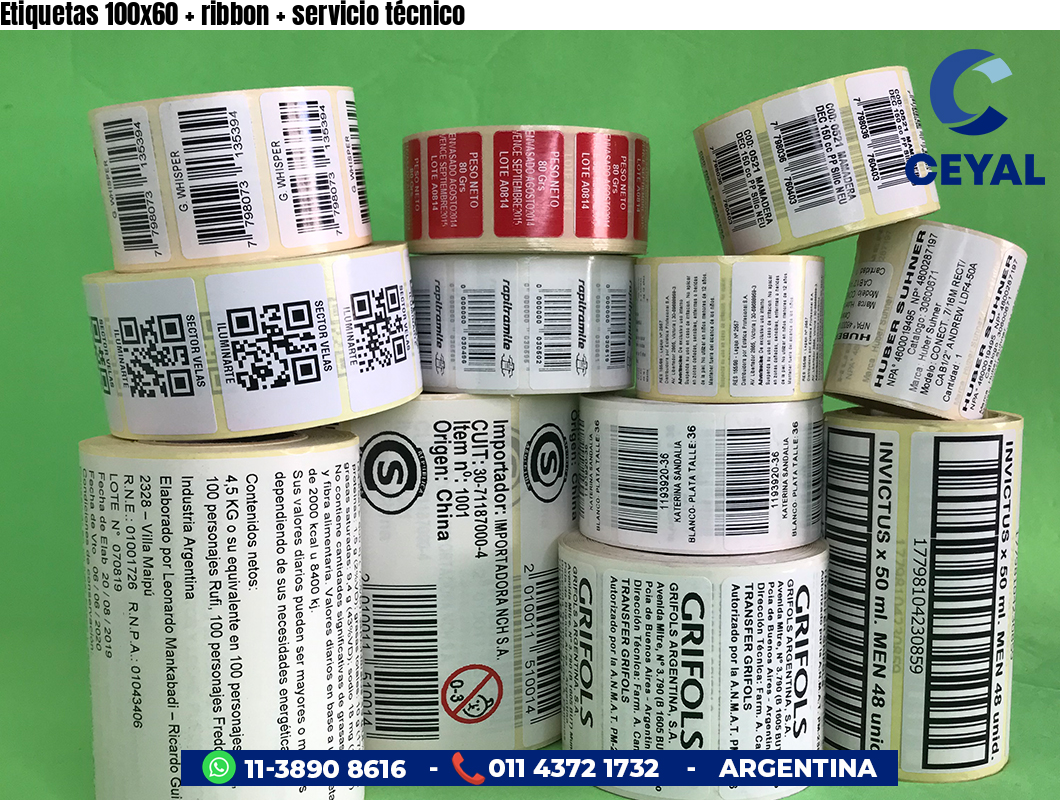 Etiquetas 100x60   ribbon   servicio técnico