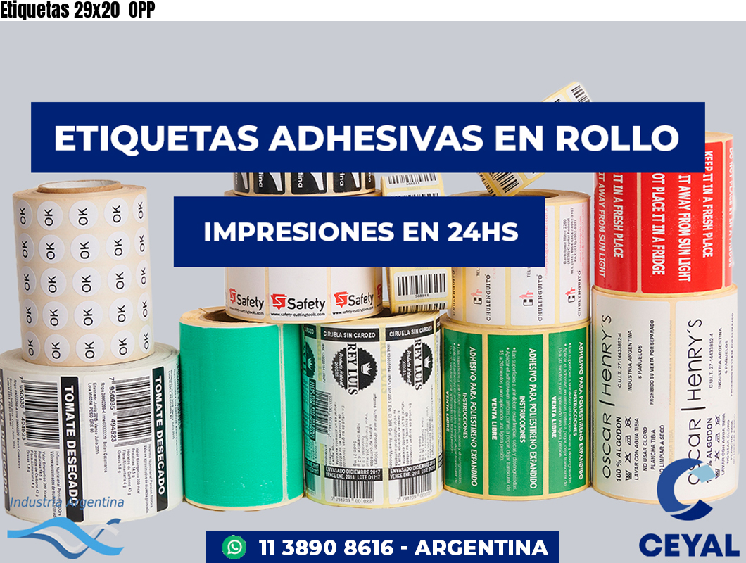 Etiquetas 29x20  OPP