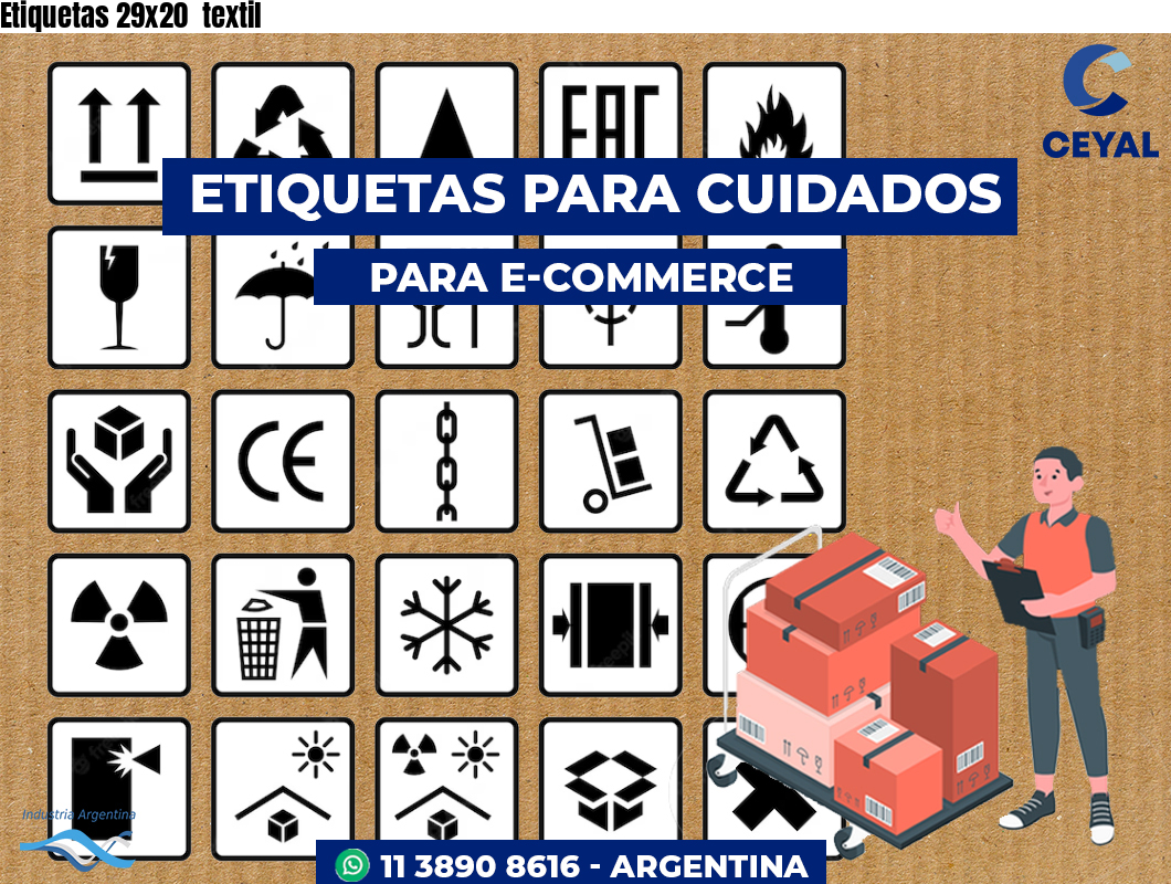 Etiquetas 29x20 textil