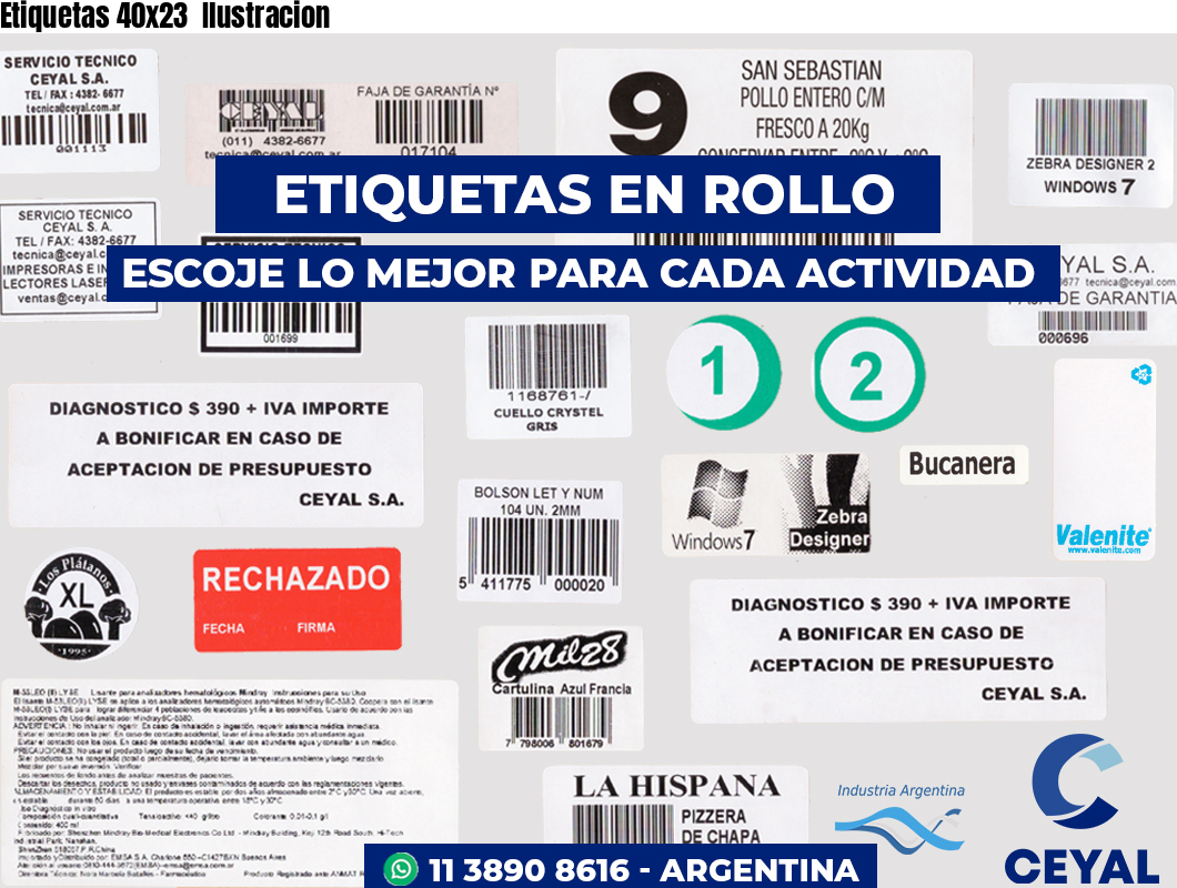 Etiquetas 40x23  Ilustracion