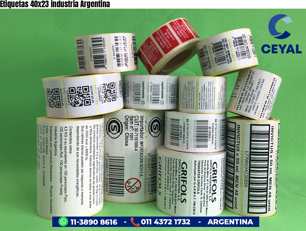 Etiquetas 40x23 industria Argentina