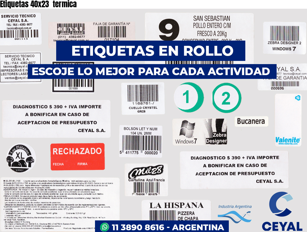 Etiquetas 40x23  termica