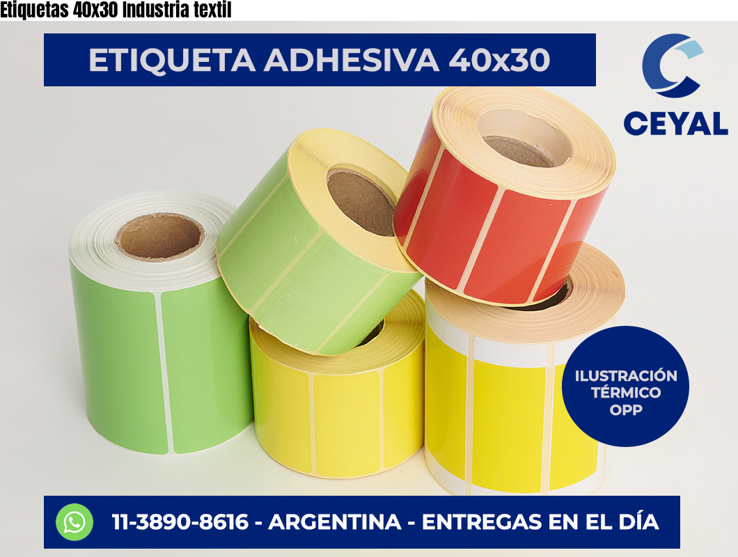 Etiquetas 40×30 Industria textil
