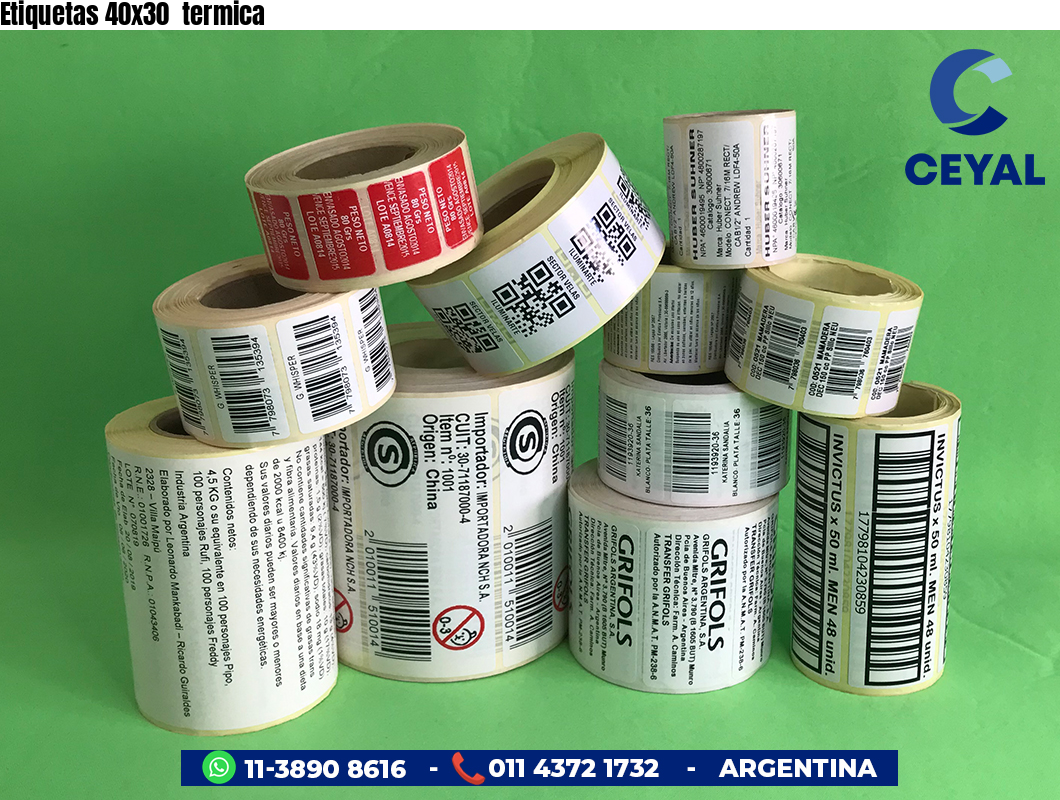 Etiquetas 40x30  termica