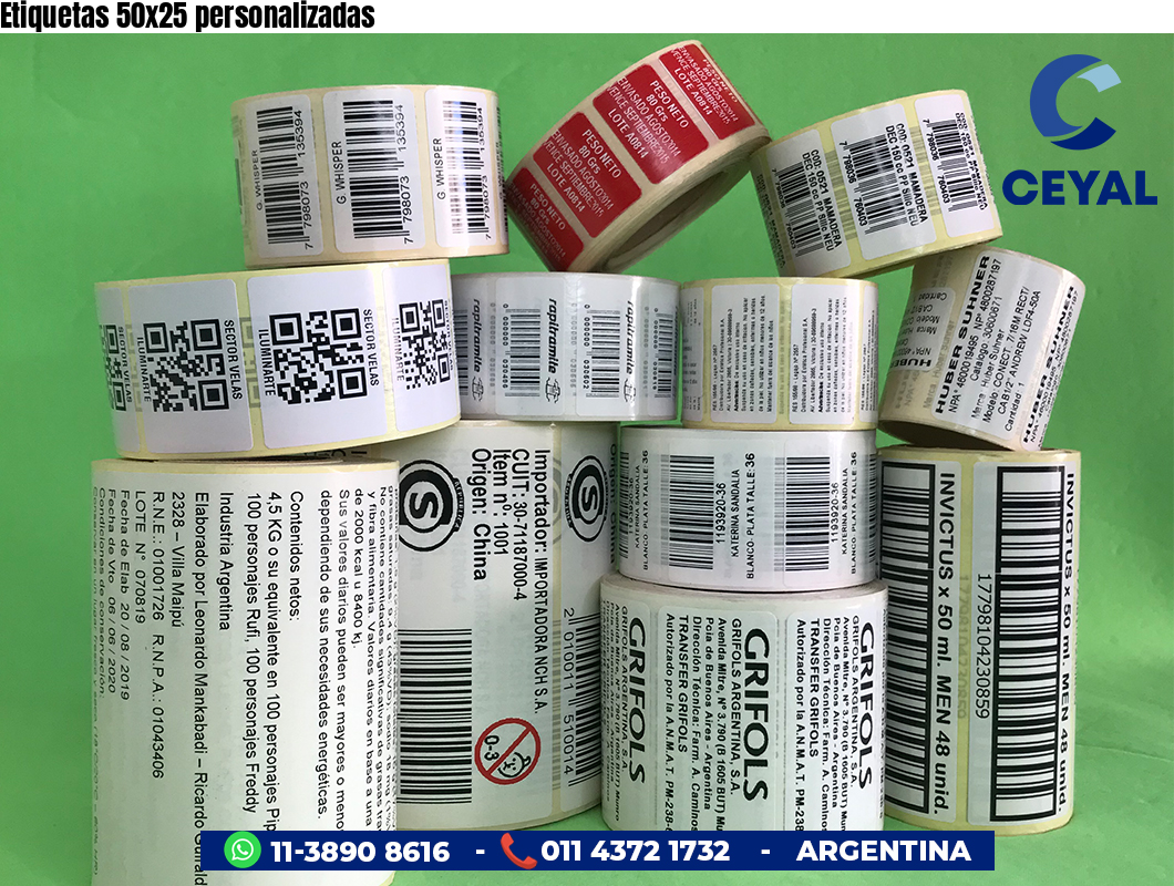 Etiquetas 50x25 personalizadas