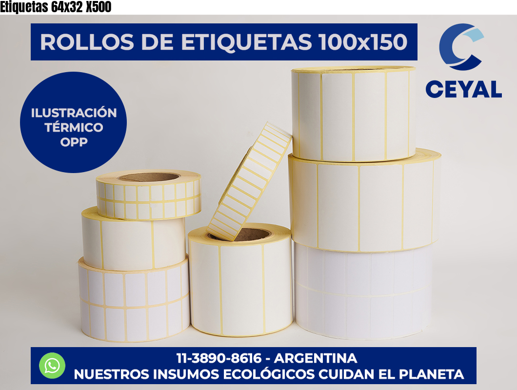 Etiquetas 64×32 X500