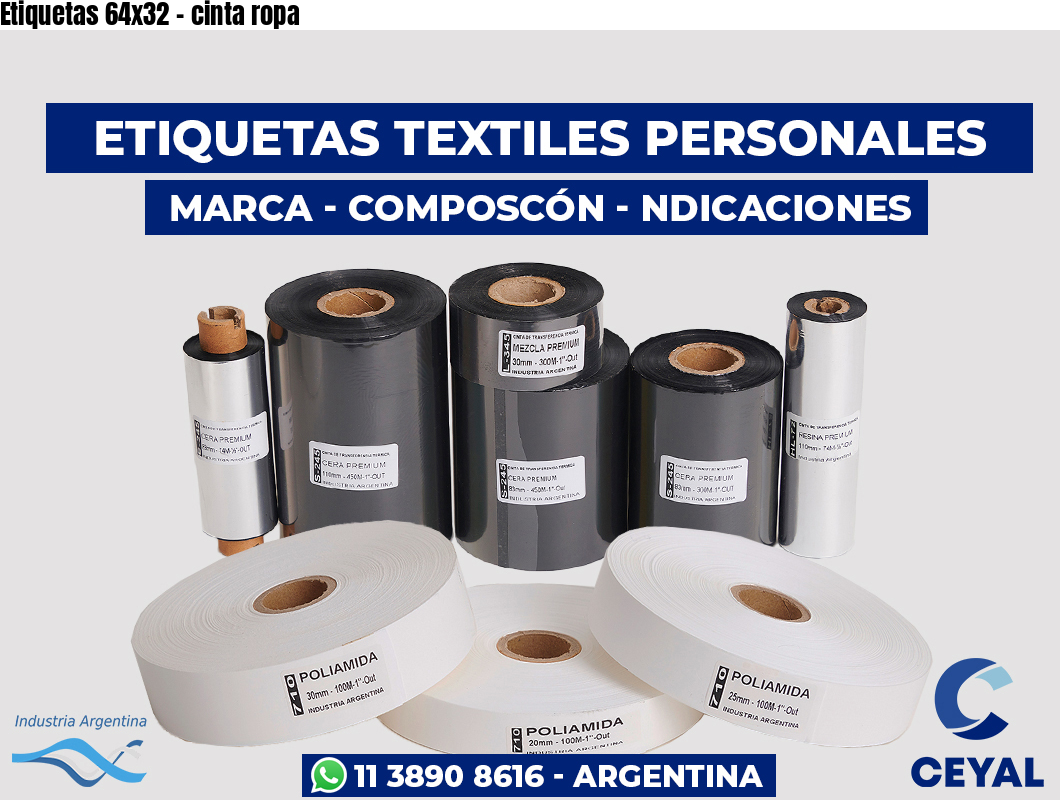 Etiquetas 64×32 – cinta ropa