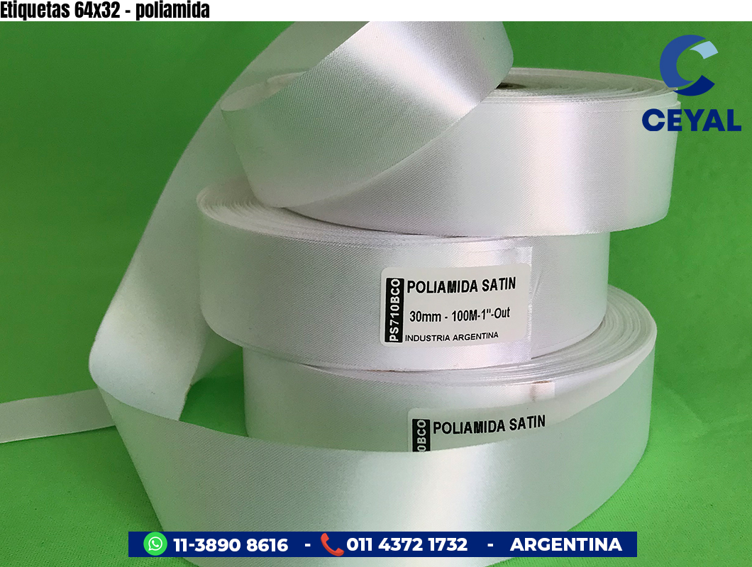 Etiquetas 64x32 - poliamida