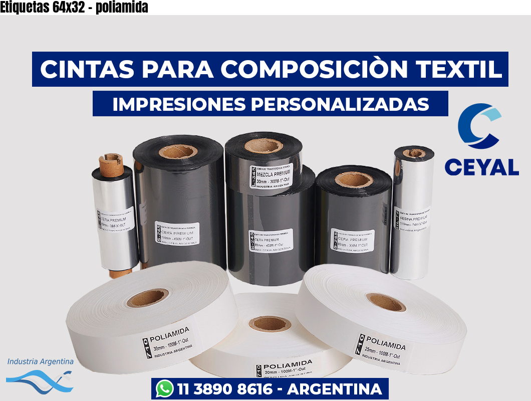 Etiquetas 64×32 – poliamida