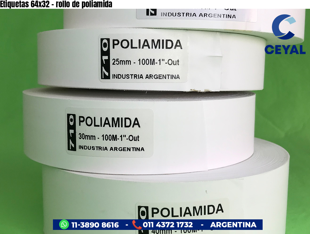 Etiquetas 64x32 - rollo de poliamida