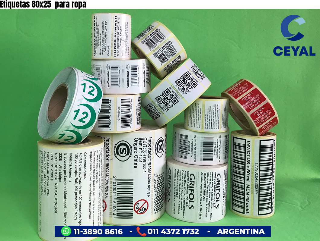 Etiquetas 80x25 para ropa