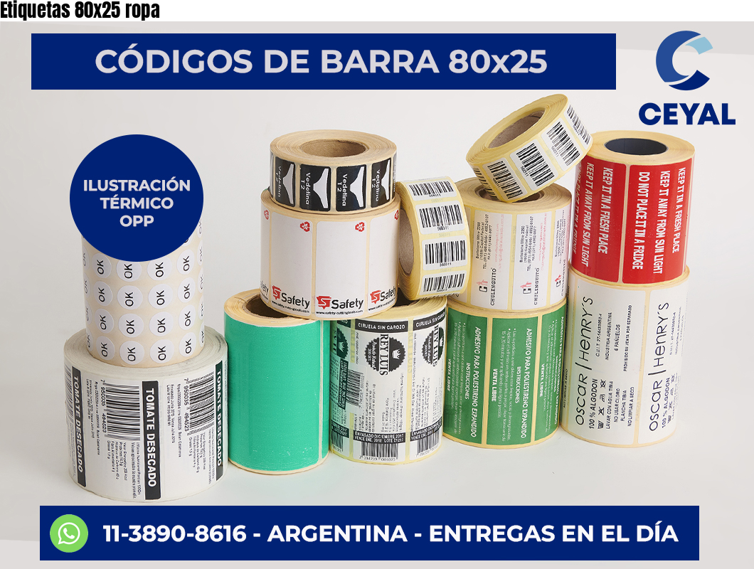 Etiquetas 80×25 ropa