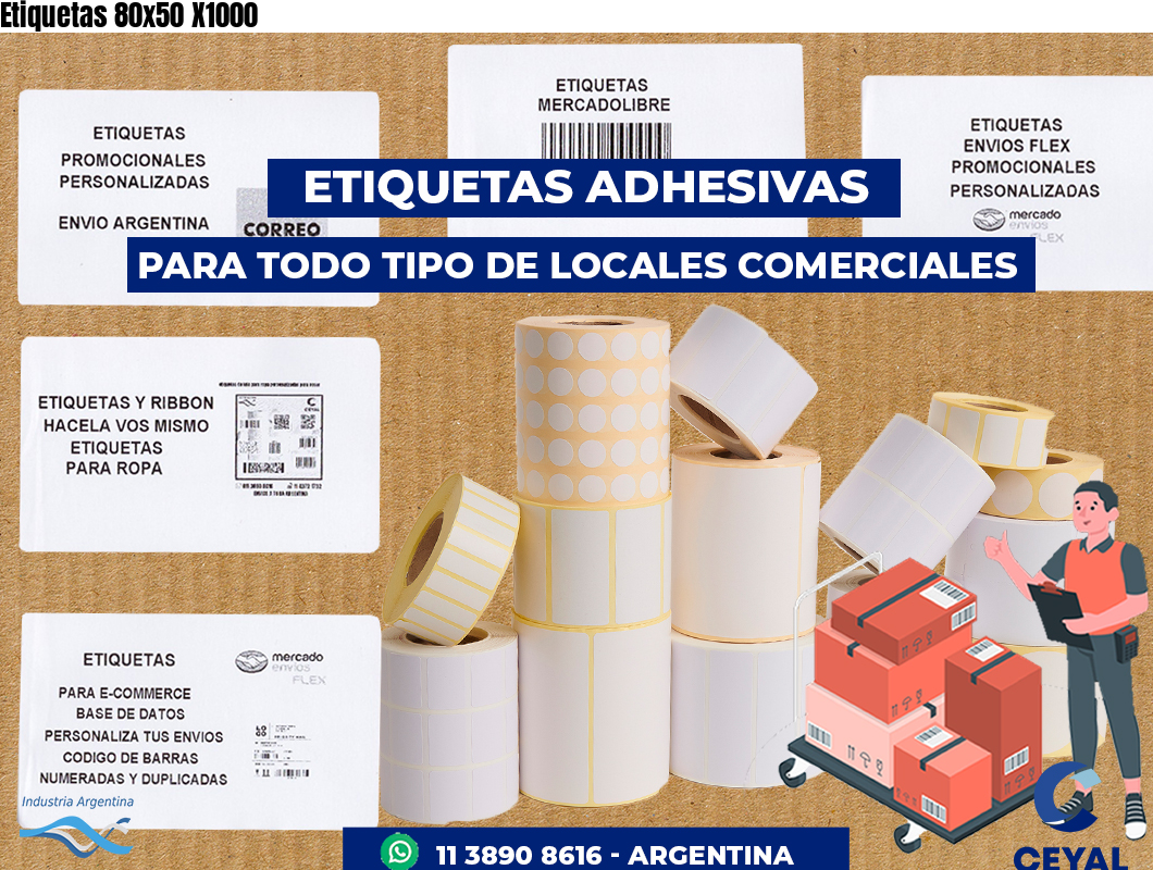Etiquetas 80x50 X1000