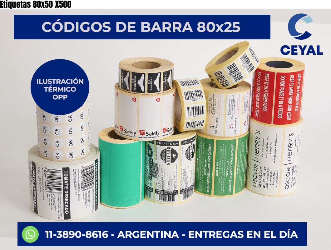 Etiquetas 80×50 X500