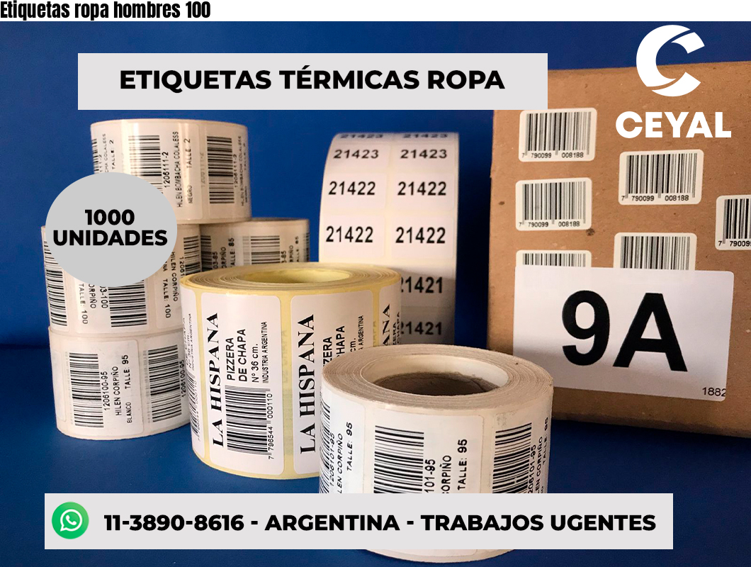Etiquetas ropa hombres 100