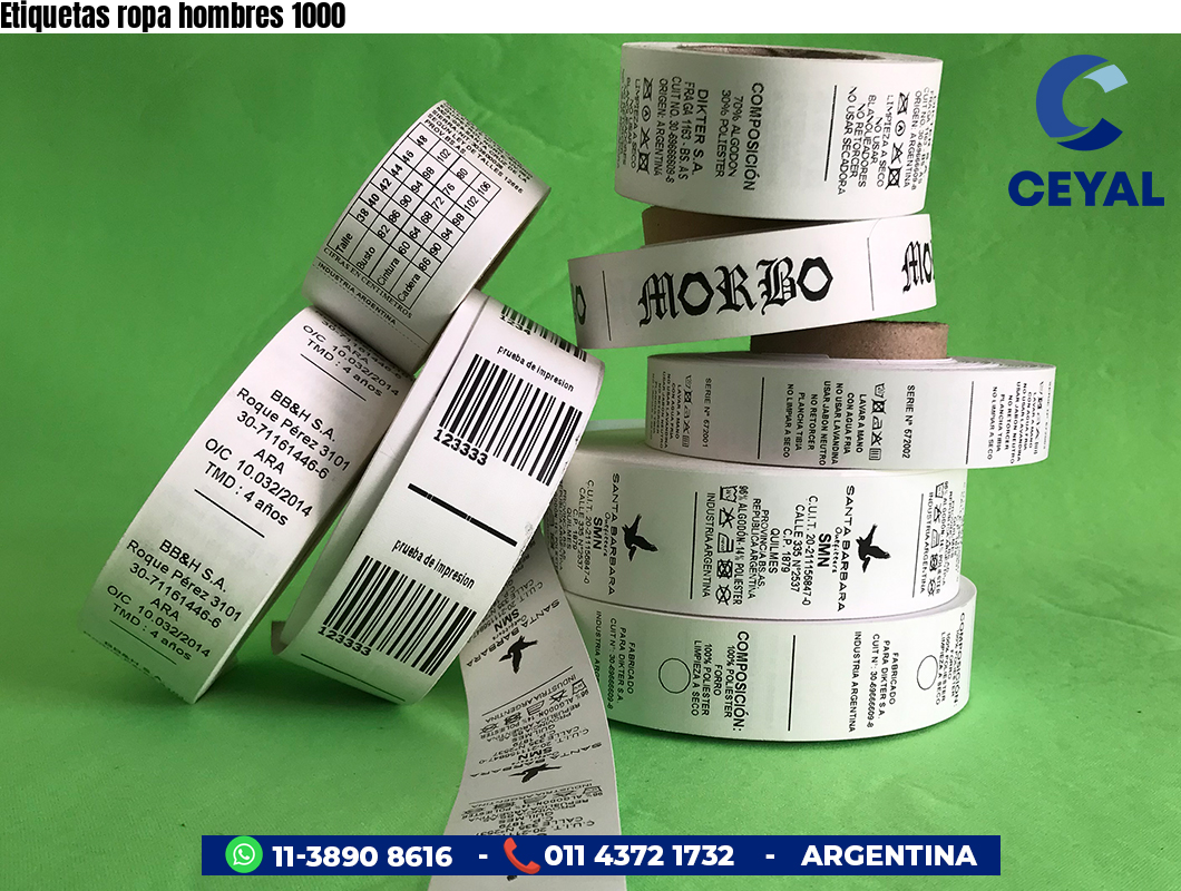Etiquetas ropa hombres 1000