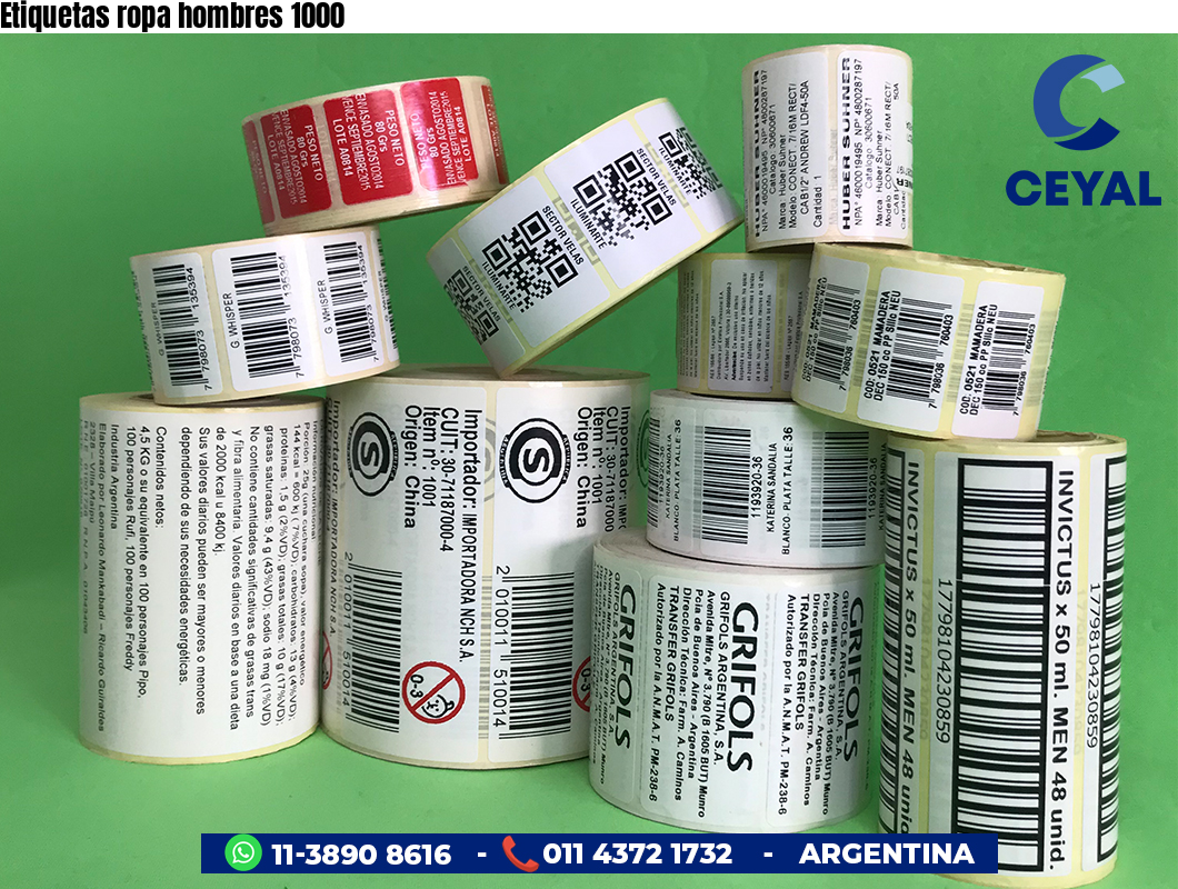 Etiquetas ropa hombres 1000