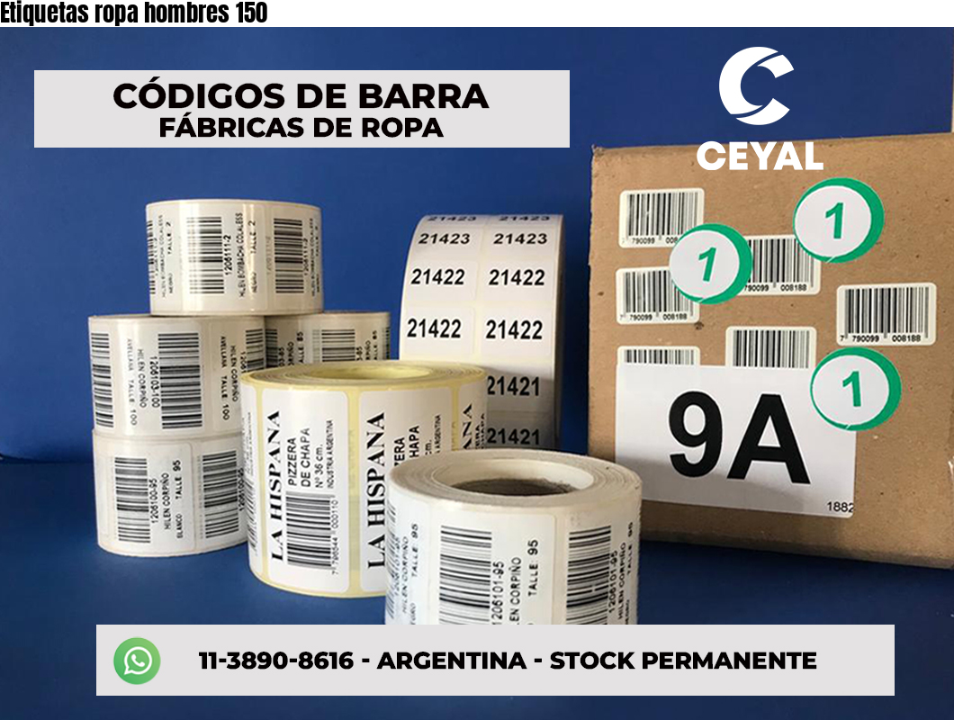 Etiquetas ropa hombres 150
