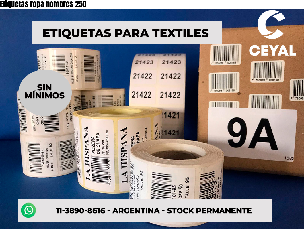 Etiquetas ropa hombres 250