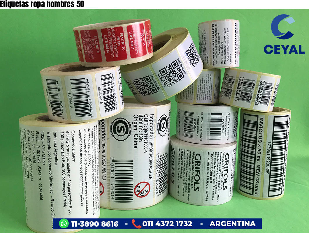 Etiquetas ropa hombres 50