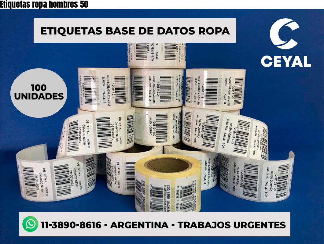 Etiquetas ropa hombres 50