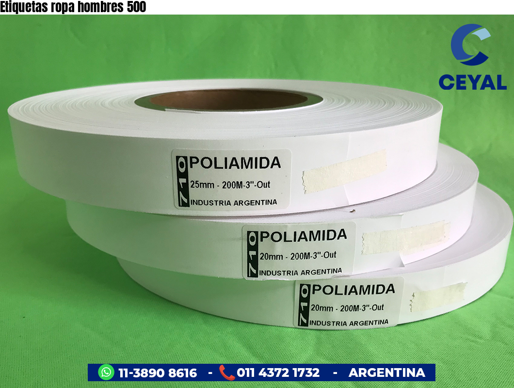 Etiquetas ropa hombres 500