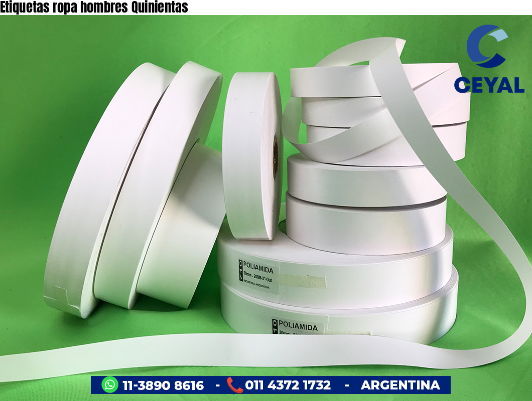 Etiquetas ropa hombres Quinientas