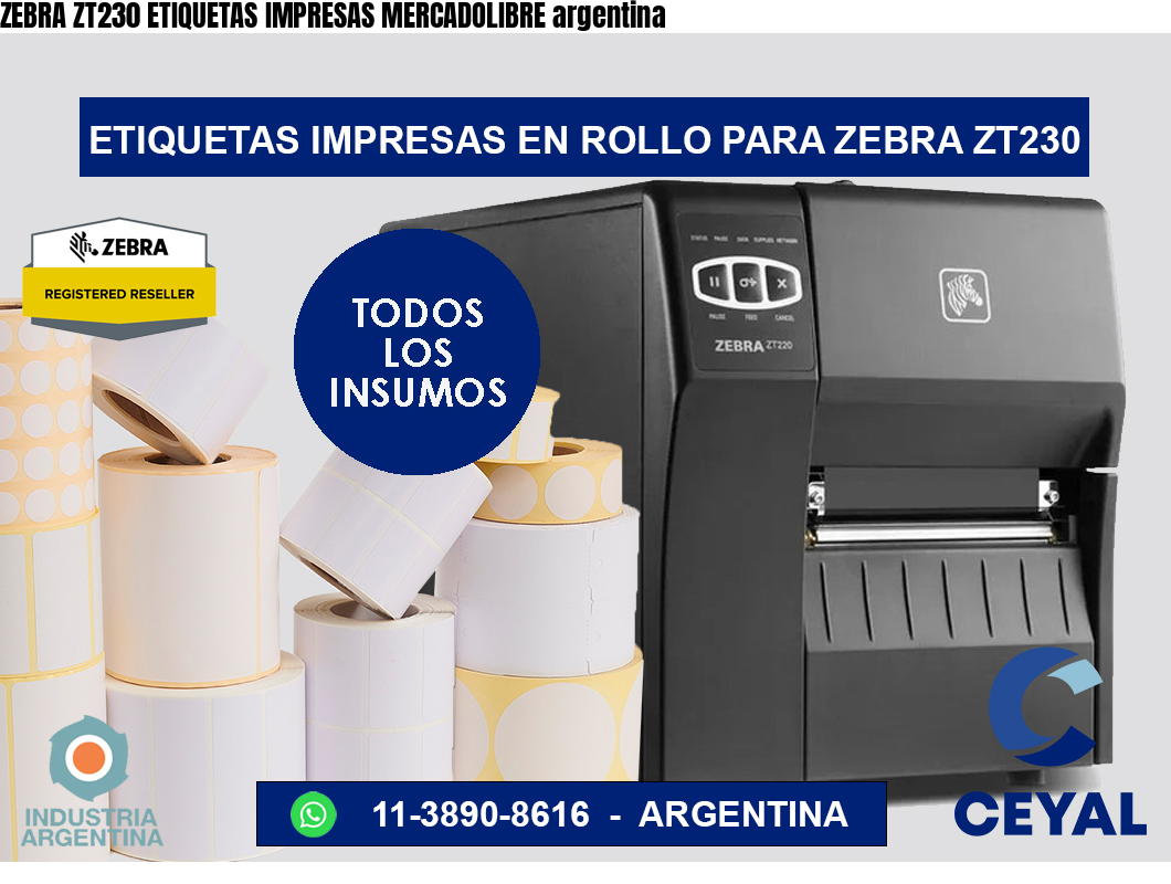 ZEBRA ZT230 ETIQUETAS IMPRESAS MERCADOLIBRE argentina