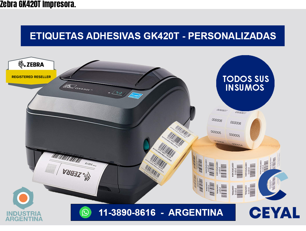 Zebra GK420T Impresora.
