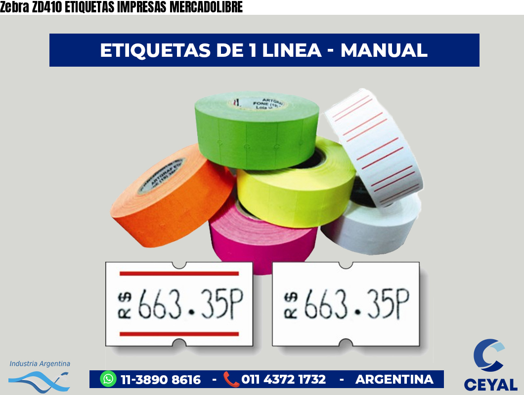 Zebra ZD410 ETIQUETAS IMPRESAS MERCADOLIBRE