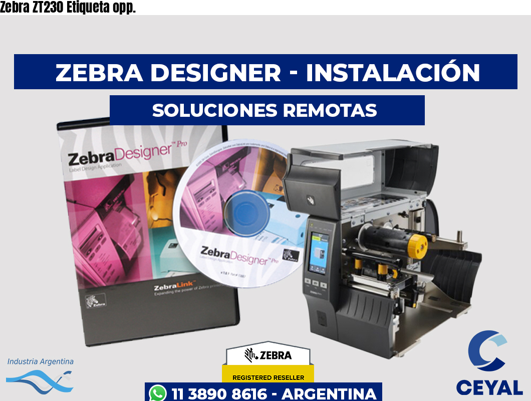 Zebra ZT230 Etiqueta opp.