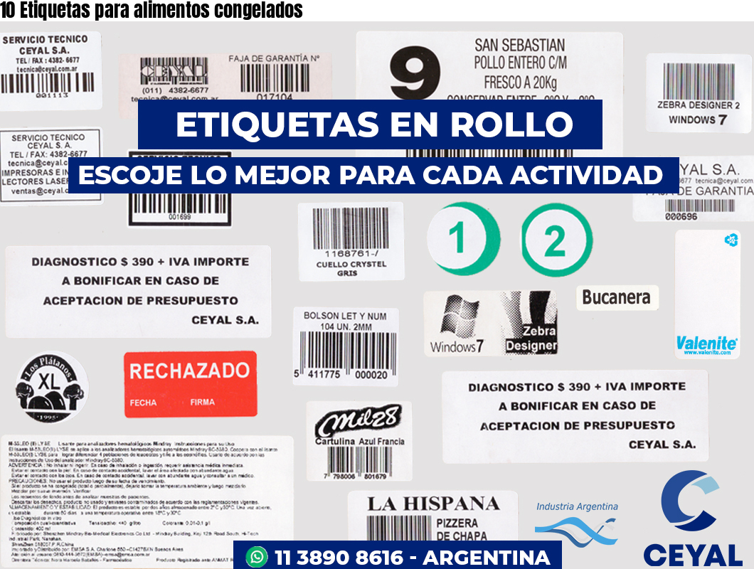 10 Etiquetas para alimentos congelados