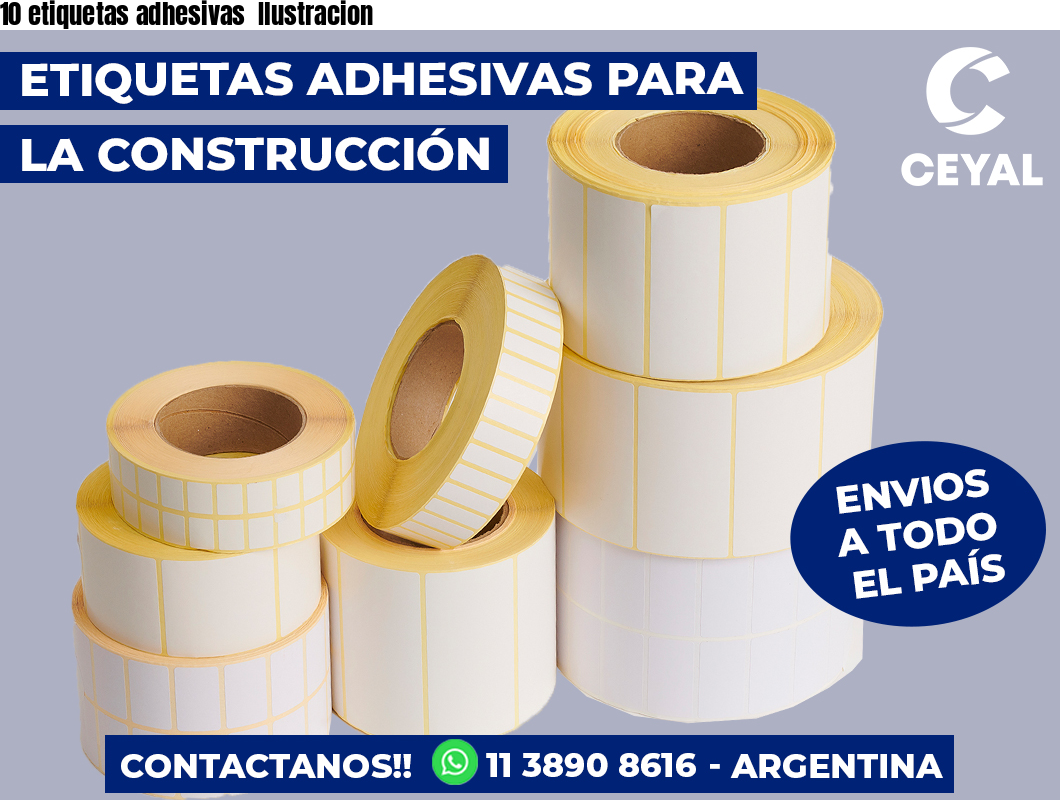10 etiquetas adhesivas  Ilustracion