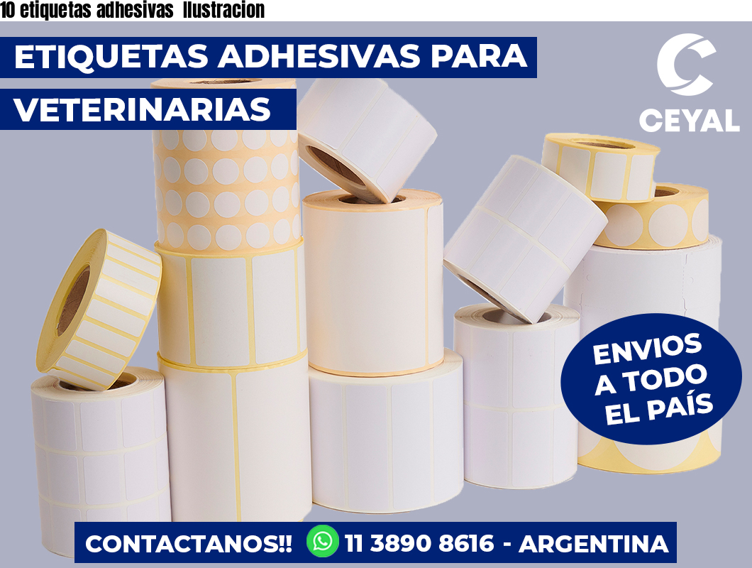 10 etiquetas adhesivas  Ilustracion