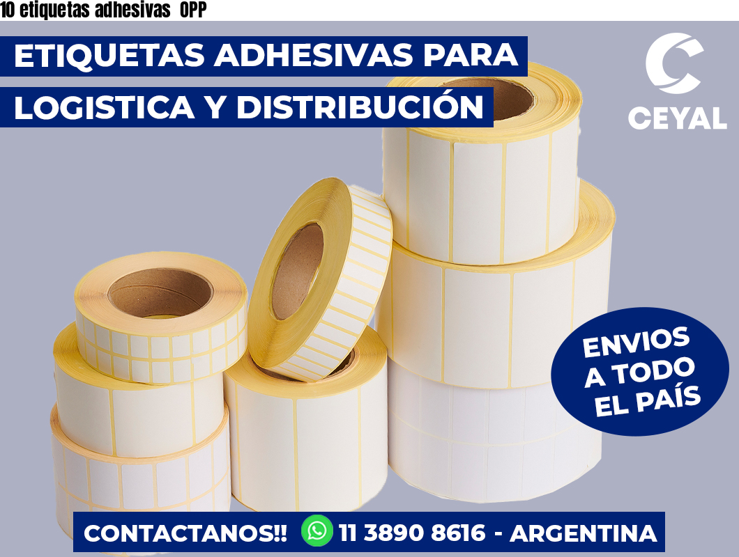 10 etiquetas adhesivas OPP