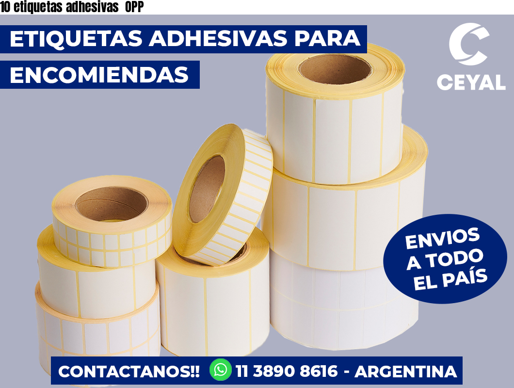 10 etiquetas adhesivas OPP