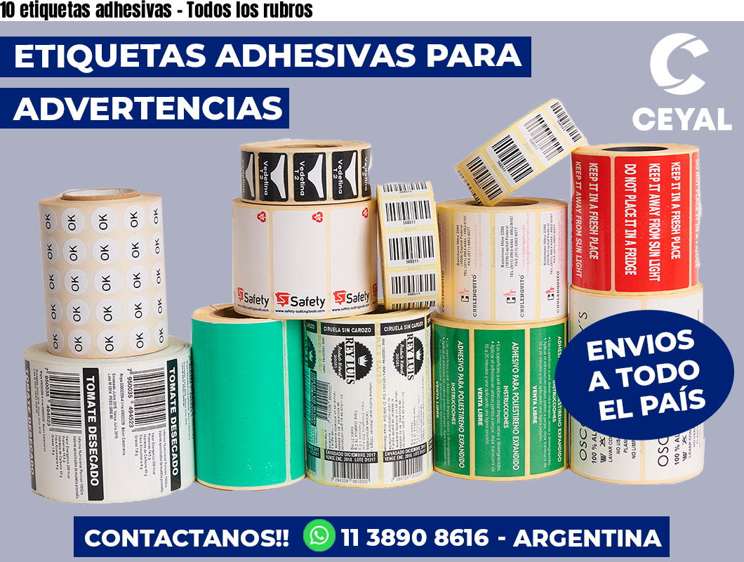 10 etiquetas adhesivas – Todos los rubros