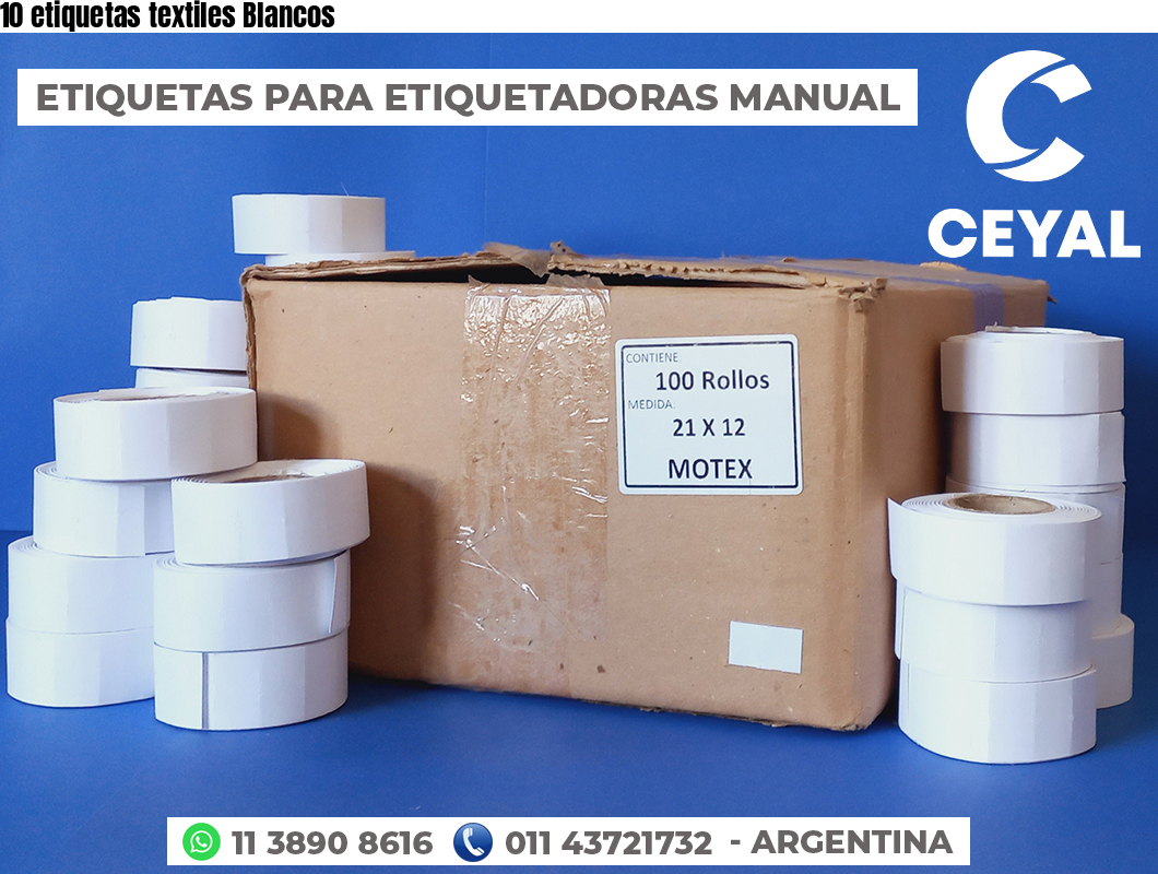10 etiquetas textiles Blancos