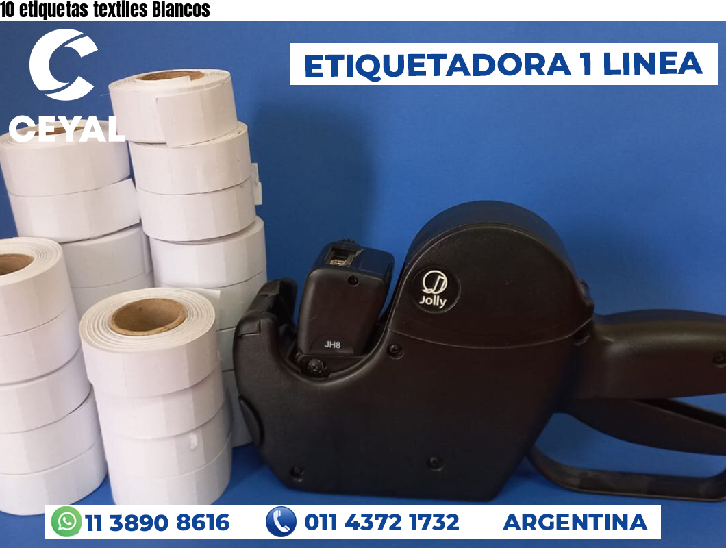 10 etiquetas textiles Blancos