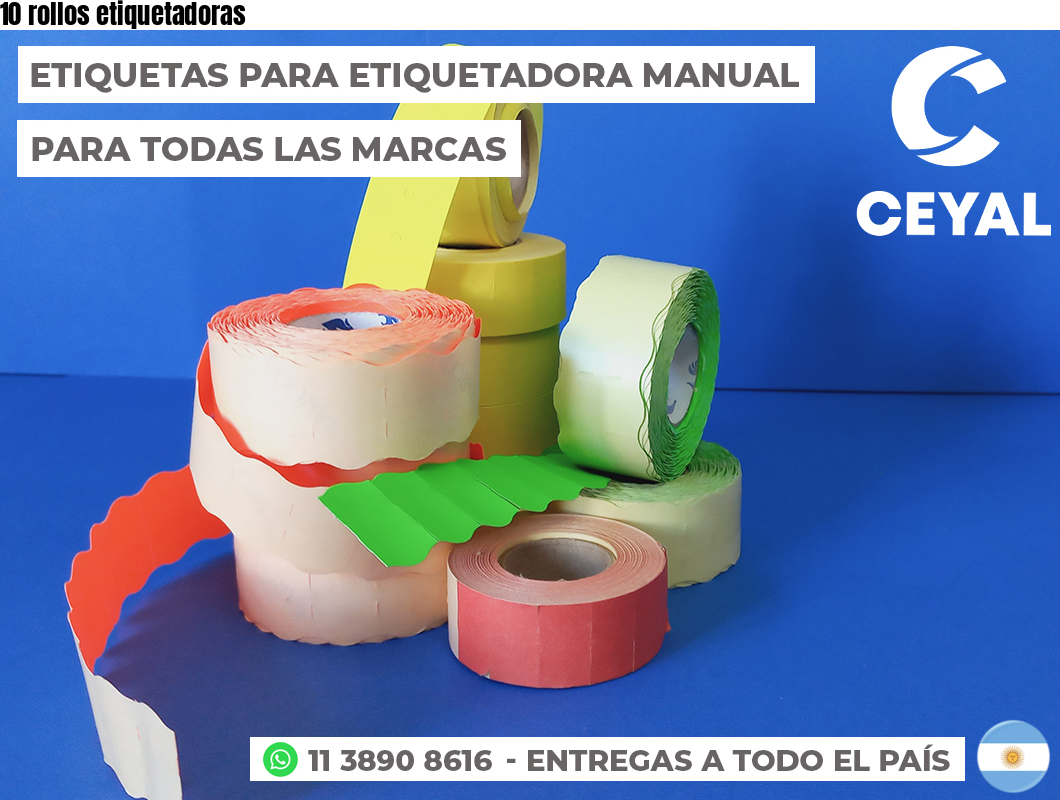 10 rollos etiquetadoras