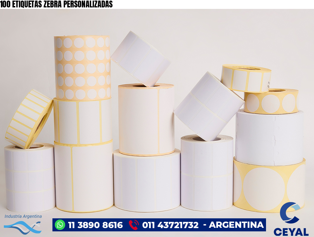 100 ETIQUETAS ZEBRA PERSONALIZADAS