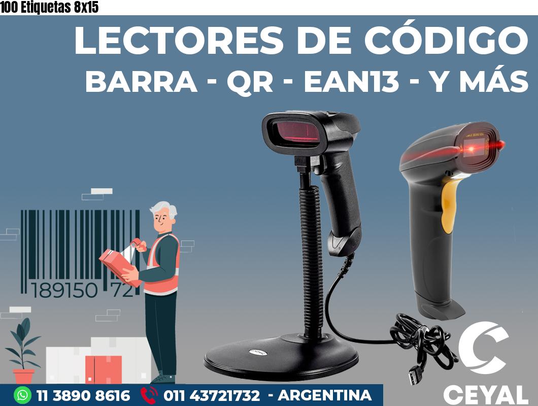 100 Etiquetas 8x15