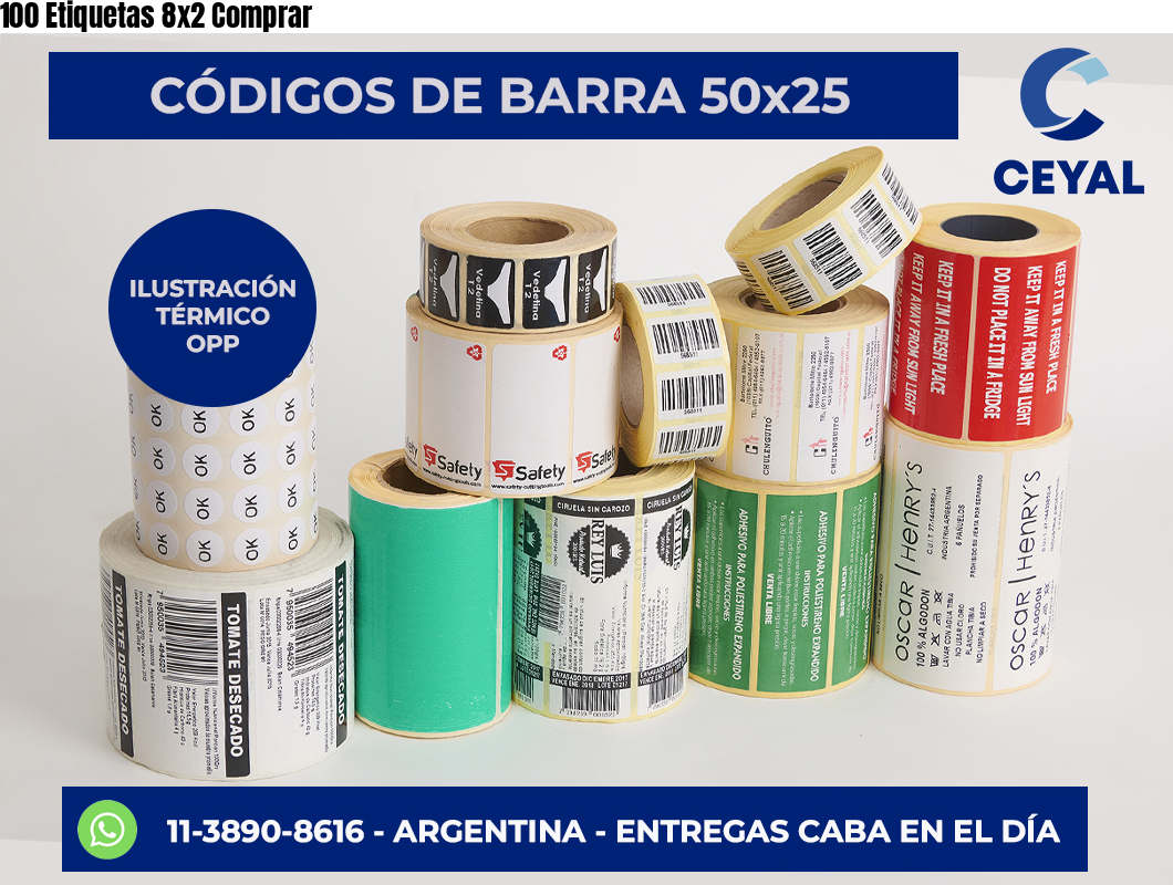 100 Etiquetas 8×2 Comprar