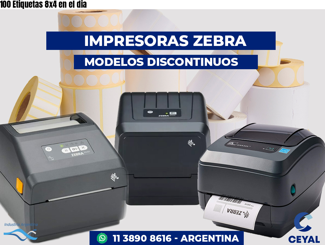 100 Etiquetas 8x4 en el dia